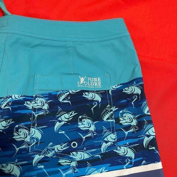 Pure Lure Men’s Blue Marlin Swim Trunks Board Shorts Size 32 - Picture 5 of 9